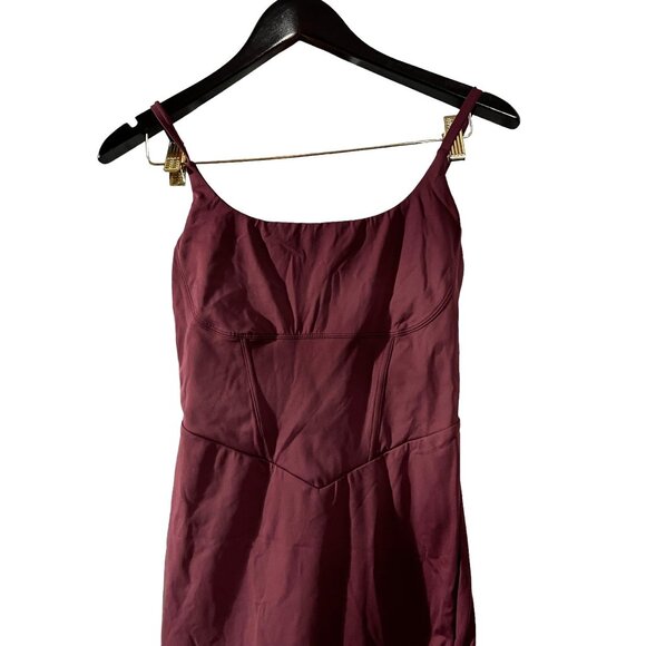 New Halara Spaghetti Strap Corset Dress Sz XS Burgundy Square Neck Backless - Picture 5 of 7
